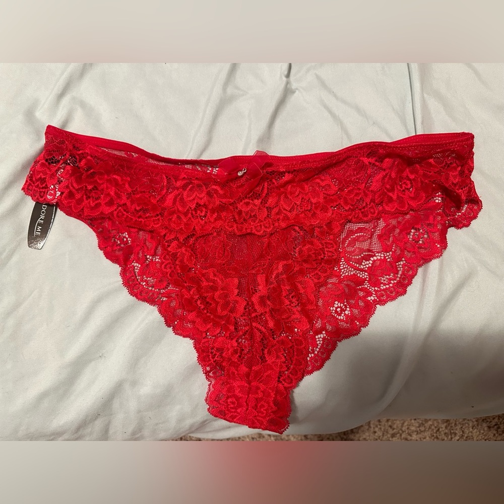Adore Me Red Lace Panties